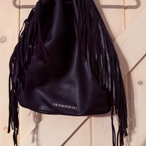 Victoria's Secret Black Fringe Backpack